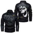 Custom Name Opel Astra Skull Leather Jacket - Personalized Logo Car Motorcycle Model