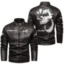Custom Name Sea Ray Skull Leather Jacket - Personalized Logo Car Motorcycle Model