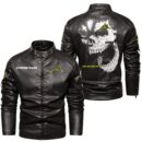Custom Name Sherco Skull Leather Jacket - Personalized Logo Car Motorcycle Model