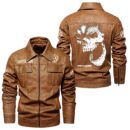 Custom Name Volkswagen Corrado G60 Skull PU Leather Hooded Jacket - Personalized Logo Car Motorcycle Model