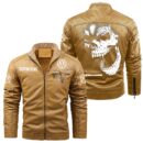 Custom Name Volkswagen Corrado G60 Skull PU Leather Hooded Jacket - Personalized Logo Car Motorcycle Model