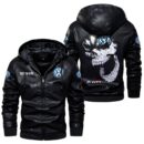 Custom Name Volkswagen Gti Skull Leather Jacket - Personalized Logo Car Motorcycle Model