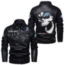 Custom Name Volkswagen Gti Skull Leather Jacket - Personalized Logo Car Motorcycle Model