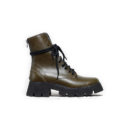 Lara Olive Combat Boots - Chunky Sole Platform Boots for Women with Zipper Closure Sun18