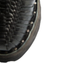 Handcrafted Woven Black Leather Boots | Upcycled Tractor Tire Sole Sun16